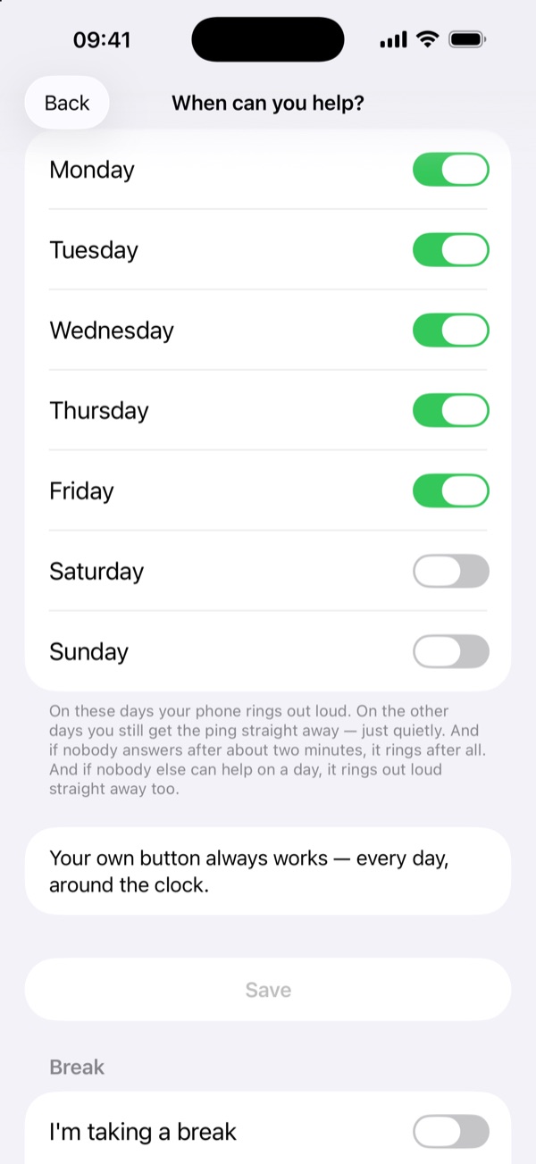 When can you help? – Everyone picks the days their phone rings loudly