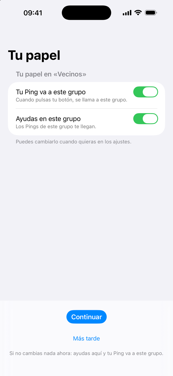 Elección del papel: Tu Ping va a este grupo y Ayudas en este grupo