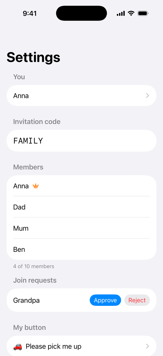 Settings: members and approving join requests